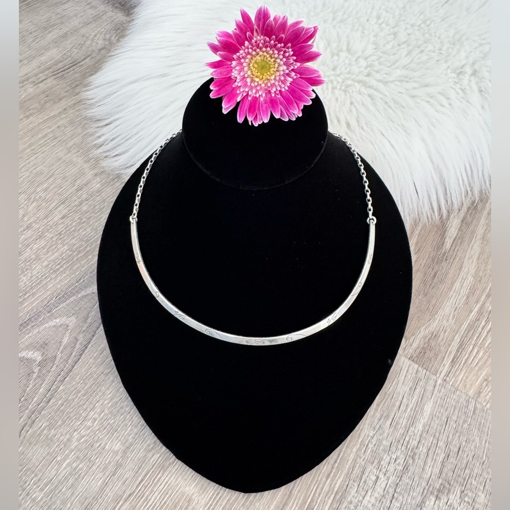๐ BRIGHTON Silver Scroll Detail Collar Choker Necklace With Scroll Detail Design - Picture 3 of 5